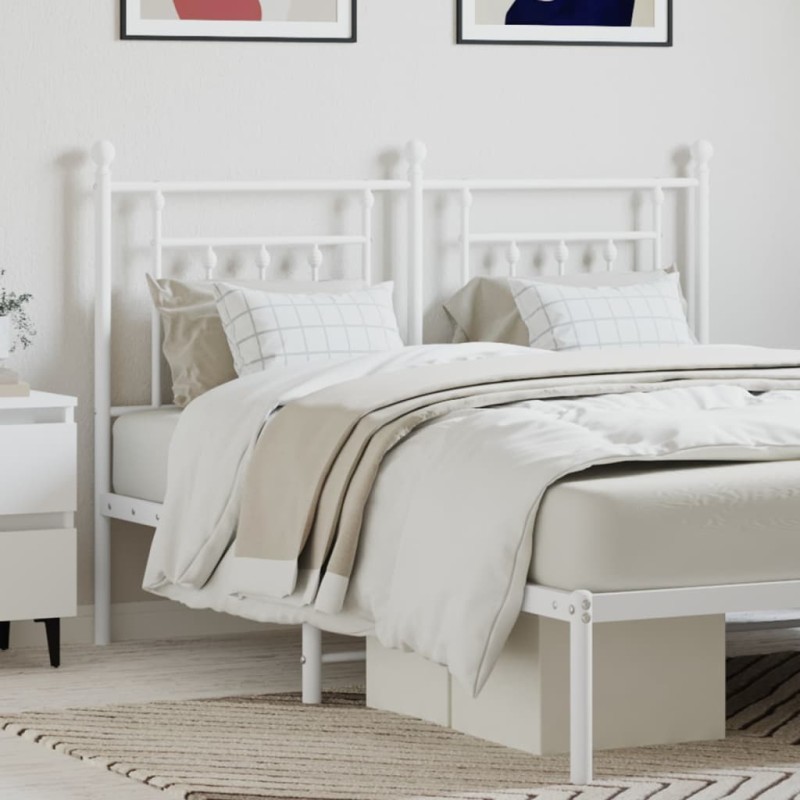 vidaXL Testiera in Metallo Bianco 135 cm