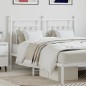 vidaXL Testiera in Metallo Bianco 135 cm