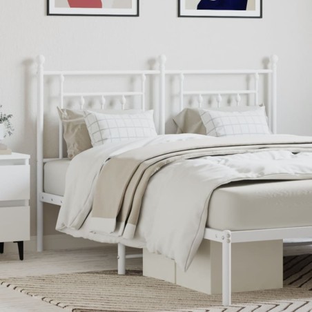 vidaXL Testiera in Metallo Bianco 140 cm
