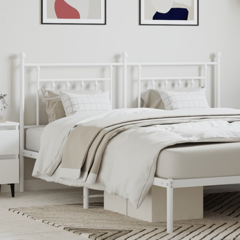 vidaXL Testiera in Metallo Bianco 160 cm