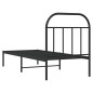 vidaXL Giroletto con Testiera in Metallo Nero 75x190 cm