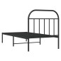 vidaXL Giroletto con Testiera in Metallo Nero 90x190 cm vidaXL Giroletto con Testiera in Metallo Nero 90x190 cm