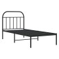 vidaXL Giroletto con Testiera in Metallo Nero 90x200 cm