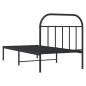 vidaXL Giroletto con Testiera in Metallo Nero 90x200 cm