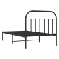 vidaXL Giroletto con Testiera in Metallo Nero 100x190 cm vidaXL Giroletto con Testiera in Metallo Nero 100x190 cm