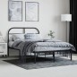 vidaXL Giroletto con Testiera in Metallo Nero 120x190 cm vidaXL Giroletto con Testiera in Metallo Nero 120x190 cm