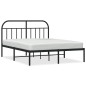 vidaXL Giroletto con Testiera in Metallo Nero 140x190 cm vidaXL Giroletto con Testiera in Metallo Nero 140x190 cm