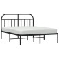 vidaXL Giroletto con Testiera in Metallo Nero 140x190 cm vidaXL Giroletto con Testiera in Metallo Nero 140x190 cm