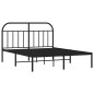 vidaXL Giroletto con Testiera in Metallo Nero 140x190 cm vidaXL Giroletto con Testiera in Metallo Nero 140x190 cm