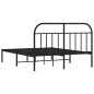 vidaXL Giroletto con Testiera in Metallo Nero 140x190 cm vidaXL Giroletto con Testiera in Metallo Nero 140x190 cm