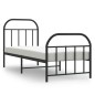 vidaXL Giroletto con Testiera e Pediera Metallo Nero 75x190 cm vidaXL Giroletto con Testiera e Pediera Metallo Nero 75x190 cm