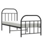vidaXL Giroletto con Testiera e Pediera Metallo Nero 75x190 cm vidaXL Giroletto con Testiera e Pediera Metallo Nero 75x190 cm