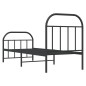 vidaXL Giroletto con Testiera e Pediera Metallo Nero 75x190 cm vidaXL Giroletto con Testiera e Pediera Metallo Nero 75x190 cm