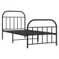 vidaXL Giroletto con Testiera e Pediera Metallo Nero 90x190 cm vidaXL Giroletto con Testiera e Pediera Metallo Nero 90x190 cm