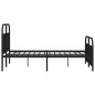 vidaXL Giroletto con Testiera e Pediera Metallo Nero 135x190 cm vidaXL Giroletto con Testiera e Pediera Metallo Nero 135x190 cm