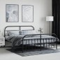 vidaXL Giroletto con Testiera e Pediera Metallo Nero 160x200 cm