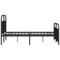 vidaXL Giroletto senza Materaso con Pediera in Metallo Nero 180x200 cm vidaXL Giroletto senza Materaso con Pediera in Metallo Nero 180x200 cm