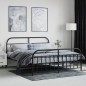 vidaXL Giroletto con Testiera e Pediera Metallo Nero 183x213 cm vidaXL Giroletto con Testiera e Pediera Metallo Nero 183x213 cm