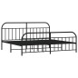 vidaXL Giroletto con Testiera e Pediera Metallo Nero 193x203 cm vidaXL Giroletto con Testiera e Pediera Metallo Nero 193x203 cm