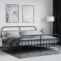 vidaXL Giroletto con Testiera e Pediera Metallo Nero 200x200 cm vidaXL Giroletto con Testiera e Pediera Metallo Nero 200x200 cm