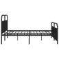 vidaXL Giroletto con Testiera e Pediera Metallo Nero 200x200 cm vidaXL Giroletto con Testiera e Pediera Metallo Nero 200x200 cm