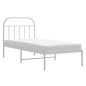 vidaXL Giroletto con Testiera Metallo Bianco 80x200 cm vidaXL Giroletto con Testiera Metallo Bianco 80x200 cm