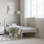 vidaXL Giroletto con Testiera Metallo Bianco 90x190 cm vidaXL Giroletto con Testiera Metallo Bianco 90x190 cm