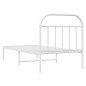vidaXL Giroletto con Testiera Metallo Bianco 90x190 cm vidaXL Giroletto con Testiera Metallo Bianco 90x190 cm