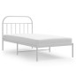 vidaXL Giroletto con Testiera Metallo Bianco 107x203 cm vidaXL Giroletto con Testiera Metallo Bianco 107x203 cm