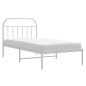 vidaXL Giroletto con Testiera Metallo Bianco 107x203 cm vidaXL Giroletto con Testiera Metallo Bianco 107x203 cm