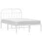 vidaXL Giroletto con Testiera Metallo Bianco 120x190 cm