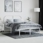 vidaXL Giroletto con Testiera Metallo Bianco 135x190 cm vidaXL Giroletto con Testiera Metallo Bianco 135x190 cm