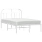 vidaXL Giroletto con Testiera Metallo Bianco 135x190 cm vidaXL Giroletto con Testiera Metallo Bianco 135x190 cm