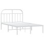 vidaXL Giroletto con Testiera Metallo Bianco 135x190 cm vidaXL Giroletto con Testiera Metallo Bianco 135x190 cm