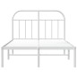 vidaXL Giroletto con Testiera Metallo Bianco 135x190 cm vidaXL Giroletto con Testiera Metallo Bianco 135x190 cm
