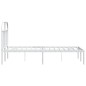 vidaXL Giroletto con Testiera Metallo Bianco 135x190 cm vidaXL Giroletto con Testiera Metallo Bianco 135x190 cm