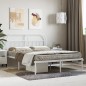vidaXL Giroletto con Testiera Metallo Bianco 140x190 cm vidaXL Giroletto con Testiera Metallo Bianco 140x190 cm