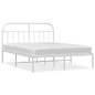 vidaXL Giroletto con Testiera Metallo Bianco 140x190 cm vidaXL Giroletto con Testiera Metallo Bianco 140x190 cm