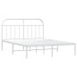 vidaXL Giroletto con Testiera Metallo Bianco 180x200 cm vidaXL Giroletto con Testiera Metallo Bianco 180x200 cm