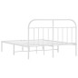 vidaXL Giroletto con Testiera Metallo Bianco 180x200 cm vidaXL Giroletto con Testiera Metallo Bianco 180x200 cm