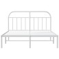 vidaXL Giroletto con Testiera Metallo Bianco 183x213 cm