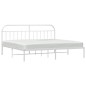 vidaXL Giroletto con Testiera Metallo Bianco 193x203 cm vidaXL Giroletto con Testiera Metallo Bianco 193x203 cm