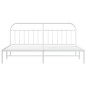 vidaXL Giroletto con Testiera Metallo Bianco 193x203 cm vidaXL Giroletto con Testiera Metallo Bianco 193x203 cm