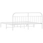 vidaXL Giroletto con Testiera Metallo Bianco 193x203 cm vidaXL Giroletto con Testiera Metallo Bianco 193x203 cm