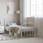 vidaXL Giroletto con Testiera e Pediera Metallo Bianco 75x190 cm vidaXL Giroletto con Testiera e Pediera Metallo Bianco 75x190 cm