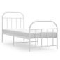 vidaXL Giroletto con Testiera e Pediera Metallo Bianco 75x190 cm vidaXL Giroletto con Testiera e Pediera Metallo Bianco 75x190 cm