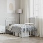 vidaXL Giroletto con Testiera e Pediera Metallo Bianco 75x190 cm vidaXL Giroletto con Testiera e Pediera Metallo Bianco 75x190 cm