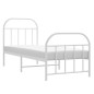 vidaXL Giroletto con Testiera e Pediera Metallo Bianco 75x190 cm vidaXL Giroletto con Testiera e Pediera Metallo Bianco 75x190 cm