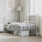 vidaXL Giroletto con Testiera e Pediera Metallo Bianco 90x190 cm vidaXL Giroletto con Testiera e Pediera Metallo Bianco 90x190 cm