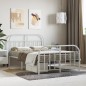 vidaXL Giroletto con Testiera e Pediera Metallo Bianco 120x190 cm vidaXL Giroletto con Testiera e Pediera Metallo Bianco 120x190 cm